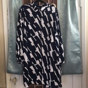 Very long button up shirt